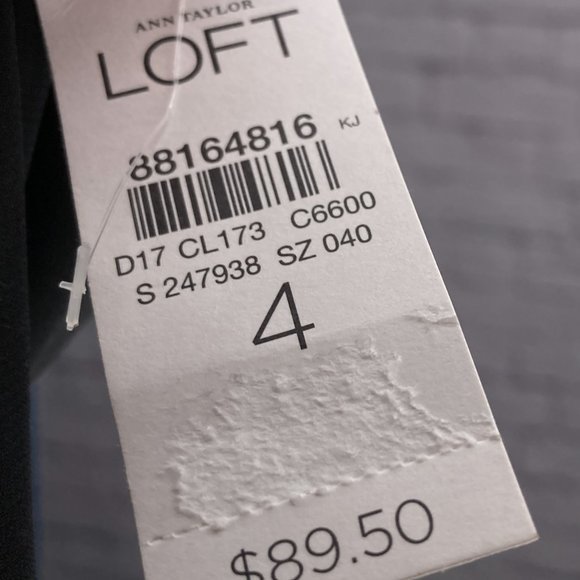 New Ann Taylor LOFT 4 Black Surplice Chiffon Trim Classic Stretch Sheath Dress - Picture 4 of 5